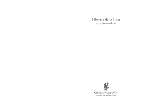 Historia De La Etica 2   La Etica Moderna (Spanish Edition)