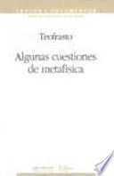 Algunas cuestiones de metafísica. Edición bilingüe