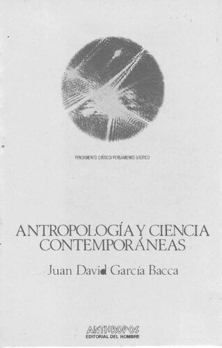 Antropologia y Ciencia Contemporaneas