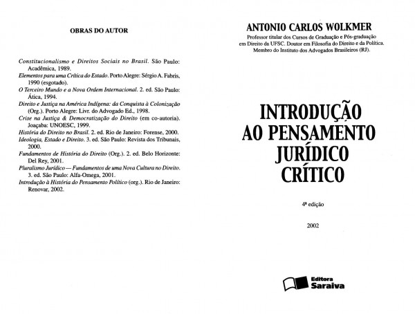 Introdução ao pensamento jurídico crítico