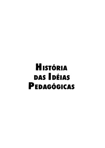 História das idéias pedagógicas