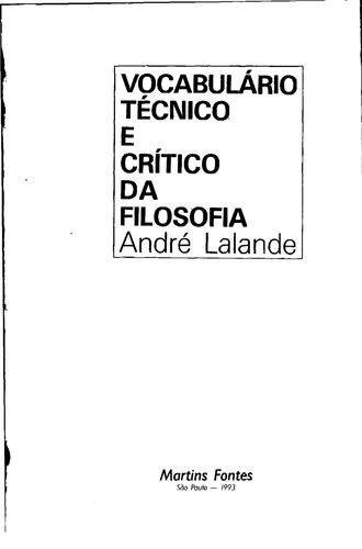 Vocabulario tecnico e critico da filosofia