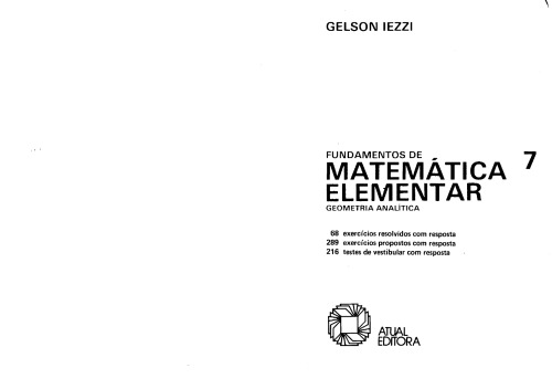 Fundamentos de matemática elementar,7 : geometria analítica