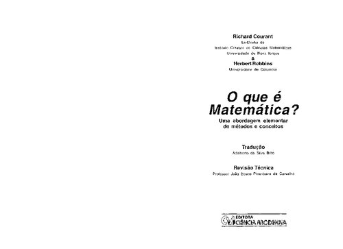 O que é matemática : uma abordagem elementar de métodos e conceitos