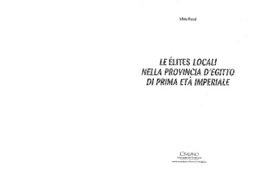 Le élites locali nella provincia d'Egitto di prima età imperiale