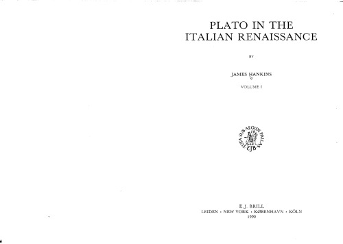 Plato in the Italian Renaissance