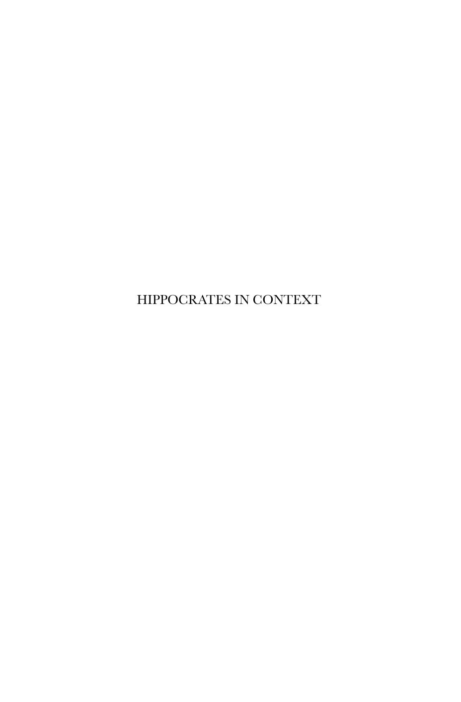 Hippocrates in Context