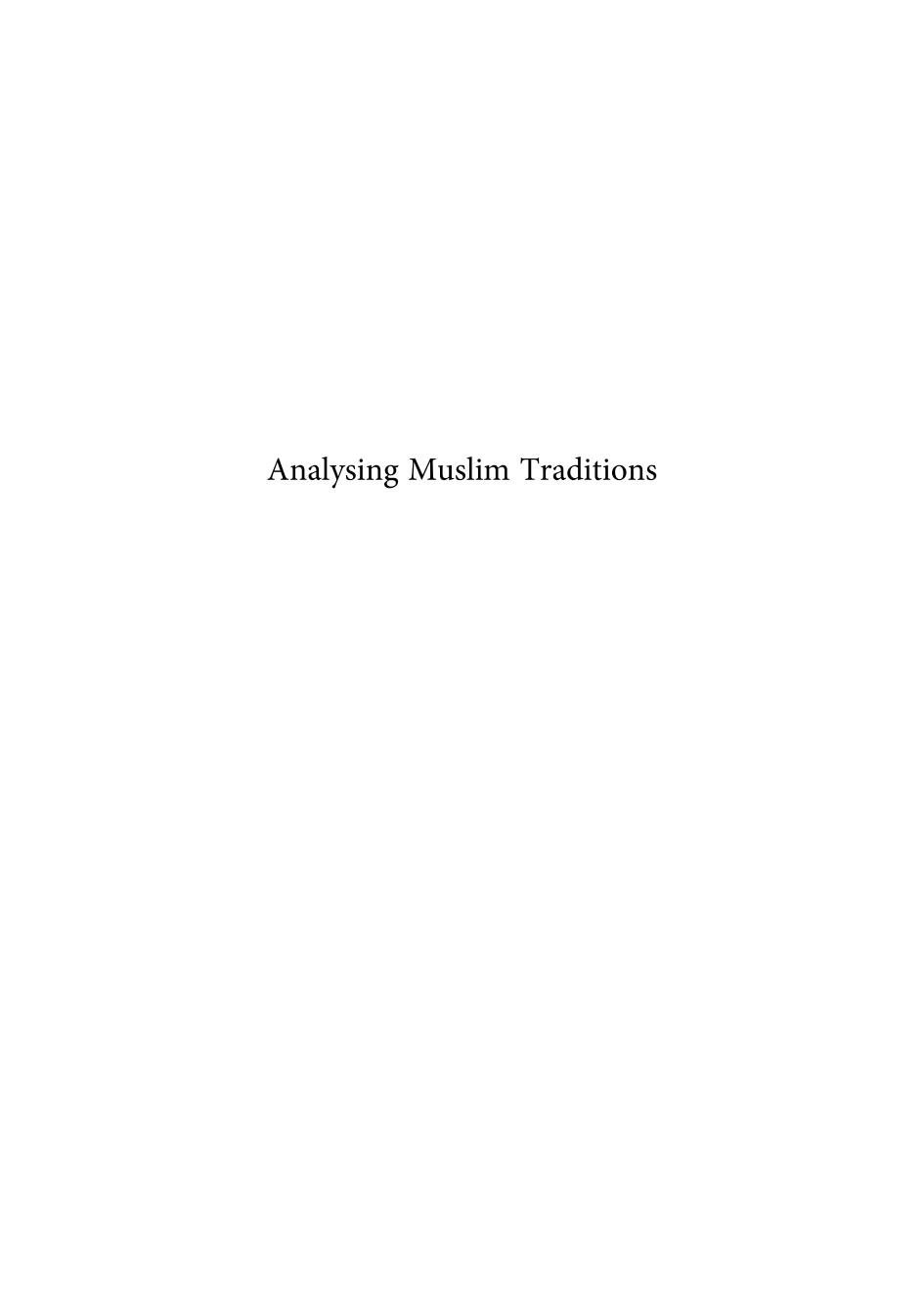 Analysing Muslim Traditions