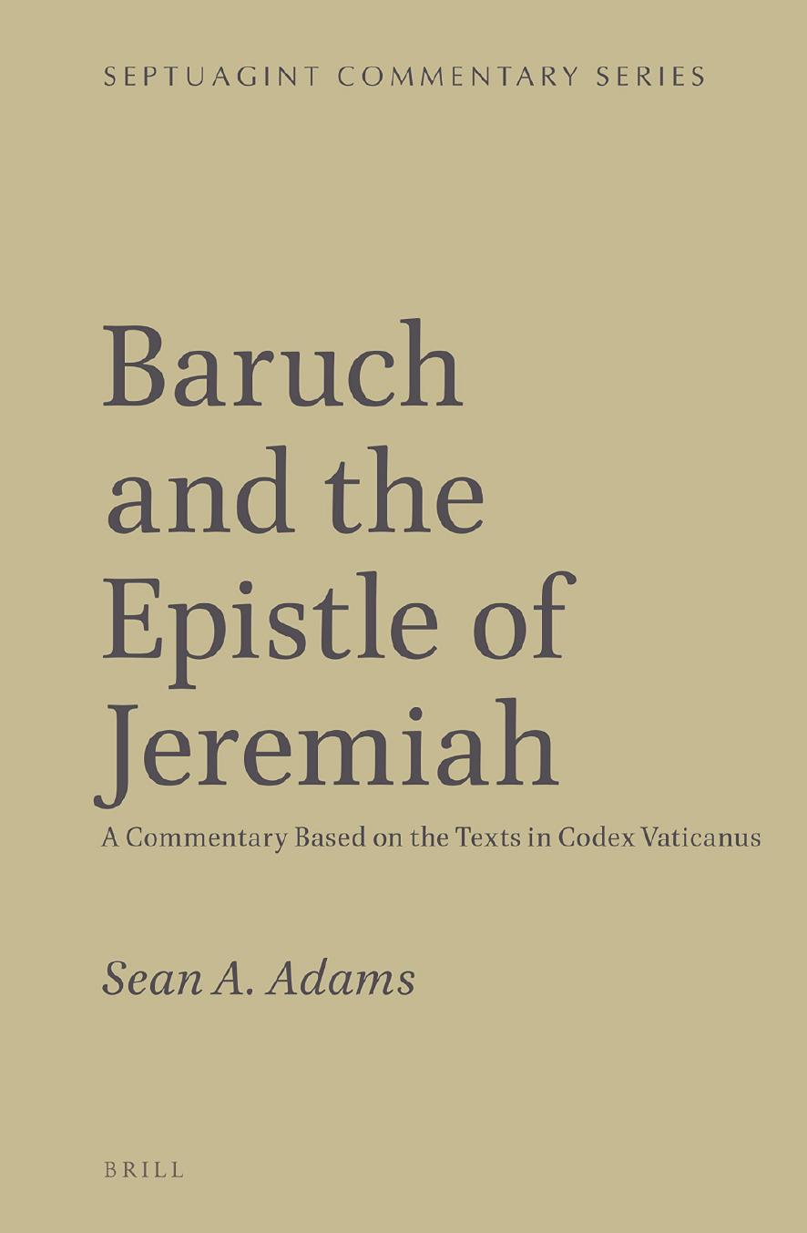 Baruch and the Epistle of Jeremiah