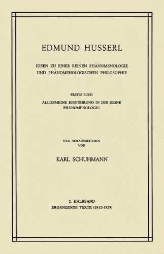 Ideen Zu Einer Reinen Phanomenologie Und Phanomenologischen Philosophie