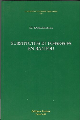 Substitutifs Et Possessifs En Bantou Lca31