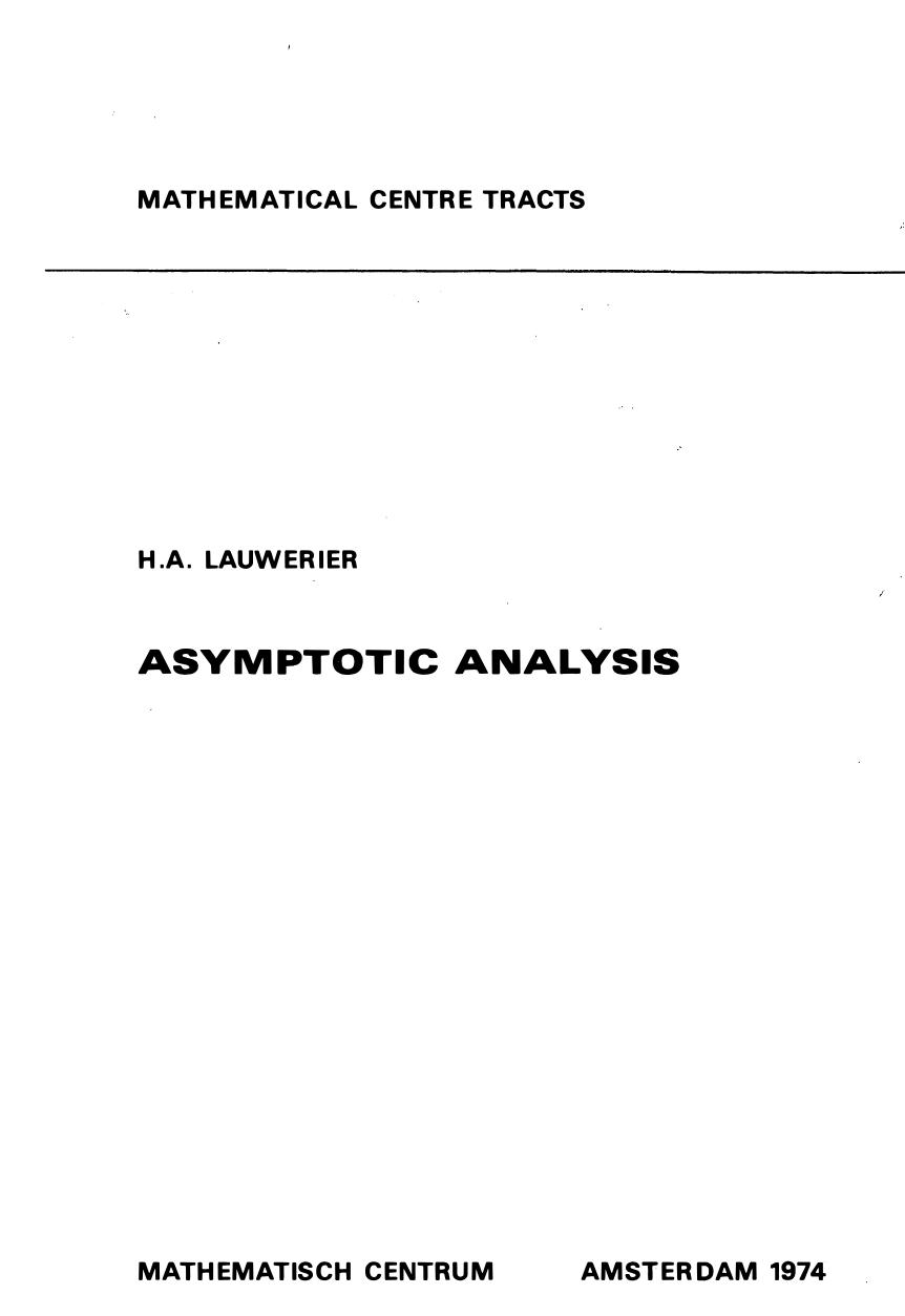 Asymptotic analysis 1