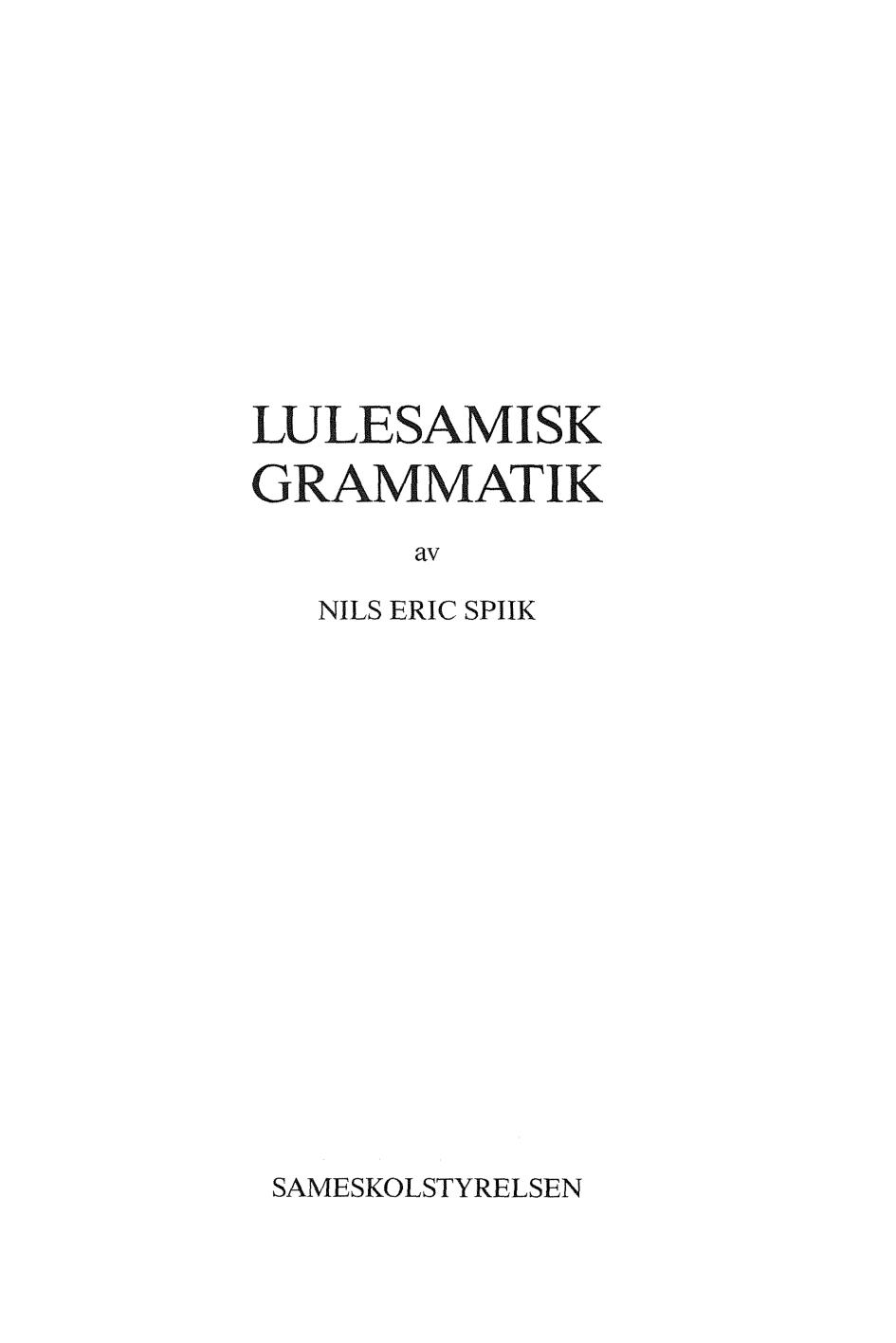 Lulesamisk grammatik