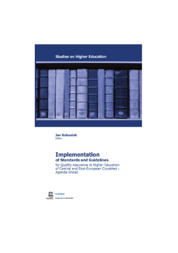 Implementation of the standarts and guidelines for quality assurance in higher education in the Central and East-European countries - agenda ahead