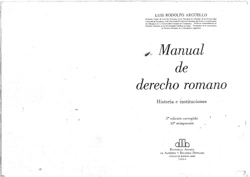 Manual de Derecho Romano - Historia E Institucion