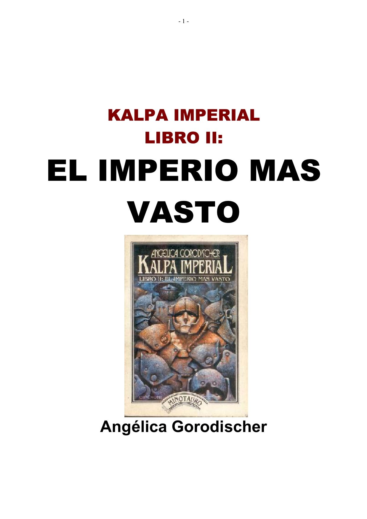 Kalpa Imperial. Libro II