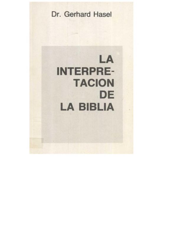 La interpretación de la Biblia