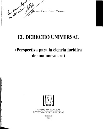 El derecho universal : perspectiva para la ciencia jurídica de una nueva era