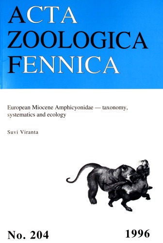 European Miocene Amphicyonidae : taxonomy, systematics and ecology