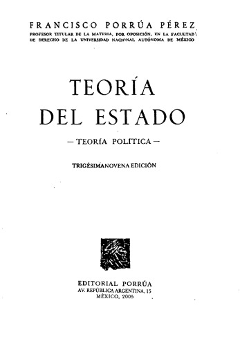 Teoría del estado : teoría política