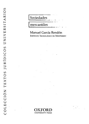 Sociedades Mercantiles (Coleccion Textos Juridicos Universitarios)