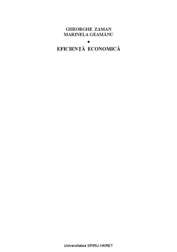 Eficienţă economică : [curs universitar]