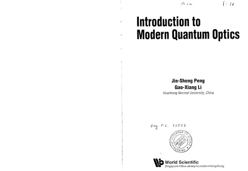 Introduction To Modern Quantum Optics