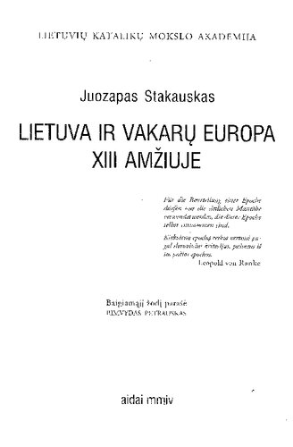 Lietuva ir Vakarų Europa XIII amžiuje