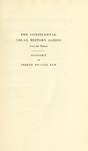 A history of French private law