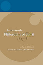 Hegel : lectures on the Philosophy of spirit, 1827-8