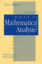 Dimensions of mathematics : what is mathematical analysis?