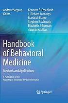 Handbook of behavioral medicine : methods and applications