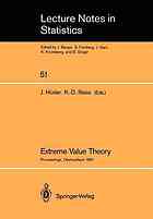 Extreme value theory : proceedings of a conference held in Oberwolfach, dec. 6-12, 1987