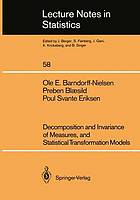 Decomposition and invariance of measures, and statistical transformation models