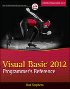 Visual Basic 2012 Programmer's Reference.