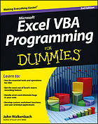 Excel VBA Programming For Dummies, 3rd Edition.