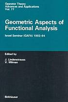 Geometric Aspects of Functional Analysis : Israel Seminar (GAFA) 1992-94