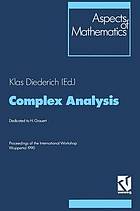 Complex Analysis : Proceedings of the International Workshop Wuppertal 1990