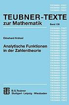 Analytische Funktionen in der Zahlentheorie