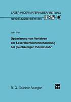 Optimierung von Verfahren der Laseroberflächenbehandlung bei gleichzeitiger Pulverzufuhr