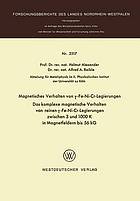 Magnetisches Verhalten von gamma-Fe-Ni-Cr-Legierungen : Das komplexe magnet. Verhalten von reinen gamma-Fe-Ni-Cr-Legierungen zwischen 3 und 1000 K in Magnetfeldern bis 56 kG