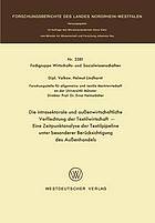 Die intrasektorale und aussenwirtschaftliche Verflechtung der Textilwirtschaft : eine Zeitpunktanalyse der Textilpipeline unter besonderer Berücksichtigung der Aussenhandels