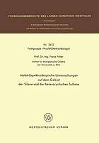 Molekülspektroskopische Untersuchungen auf dem Gebiet der Silane und der heterocyclischen Sulfane