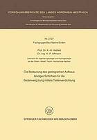 Die Bedeutung des geologischen Aufbaus bindiger Schichten für die Bodenvergütung mittels Tiefenverdichtung