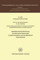 Modelltheoretische Berechnung der tektonischen Spannungen im tiefen Ruhrkarbon nach der Methode der finiten Elemente