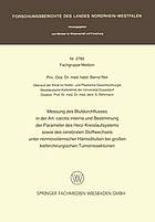 Messung des Blutdurchflusses in der Art. carotis interna und Bestimmung der Parameter des Herz-Kreislaufsystems sowie des cerebralen Stoffwechsels unter normovolämischer Hämodilution bei großen kieferchirurgischen Tumorresektionen