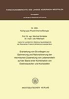 Erarbeitung von Grundlagen zur Optimierung und Rationalisierung der thermischen Zubereitung von Lebensmitteln auf der Basis einer Kombination von Elektrobackofen und Kochplatten