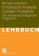 Empirische Analyse sozialer Probleme : Das wissenssoziologische Programm