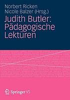 Judith Butler: Pädagogische Lektüren