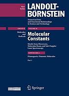 Diatomic molecules 1 : molecular sonstants mostly from microwave, molecular beam and sub-doppler laser spectroscopy. Subvolume A, Part 1